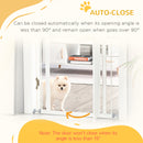 PawHut 74-80cm Adjustable Metal Pet Gate Safety Barrier w/ Auto-Close Door White