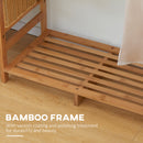 HOMCOM Bamboo Clothes Rail Garment Rack with 6 Tier Storage Shelf Hanging Rod