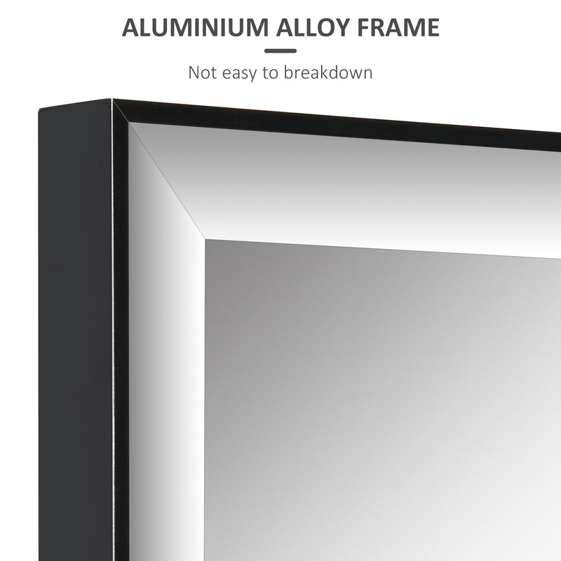 HOMCOM Full Length Mirror Dressing Mirror Wall-Mounted for Bedroom Black
