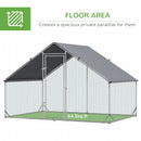 PawHut Walk In Chicken Run Large Galvanized Chicken Coop w/ Cover 3 x 2 x 2m