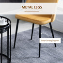 HOMCOM Modern Upholstered Fabric Bucket Seat Dining Chairs Set of 2 Yellow