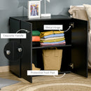 HOMCOM Freestanding Storage Cabinet w/ Two Shelves Wooden Sideboard - Black