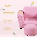 HOMCOM Kids Sofa Chair Set Armchair Seating Seat Bedroom Playroom Stool Pink