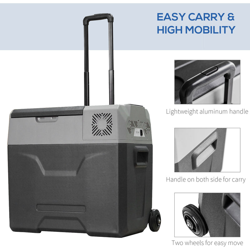 HOMCOM Car Refrigerator, Portable 12/24V 50L Fridge Freezer, Down to -20?