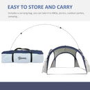 Outsunny Outdoor Gazebo Event Dome Shelter Party Tent For Garden Cream And Blue