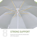 Outsunny arc1.7m Outdoor Beach Umbrella Parosol Tilt Sun Shelter w/  Bag Green