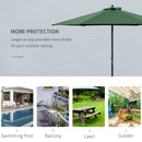 Outsunny 2.8m Patio Umbrella Parasol Outdoor Table Umbrella 6 Ribs Green