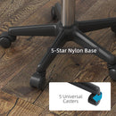 HOMCOM Adjustable Swivel Salon Chair Padded Seat Back 5 Wheels White