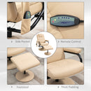 HOMCOM Massage Recliner Chair Cushioned Ottoman 10 Point Vibration Cream