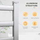 HOMCOM 6 Bar Electric Towel Warmer Aluminum Wall Mounted & Free Standing Silver