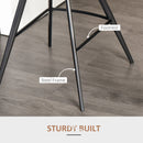 HOMCOM Set Of 2 Bar Stools Vintage Microfiber Cloth Tub Seats Padded Steel Brown