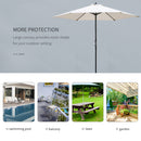Outsunny 2.8m Patio Umbrella Parasol Outdoor Table Umbrella 6 Ribs Off-White