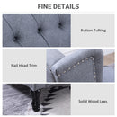 HOMCOM Manual Reclining Armchair Recliner with Retractable Footrest Light Grey