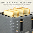 HOMCOM Kettle And Toaster Set 1.7L Rapid Boil Kettle & 4 Slice Toaster Grey