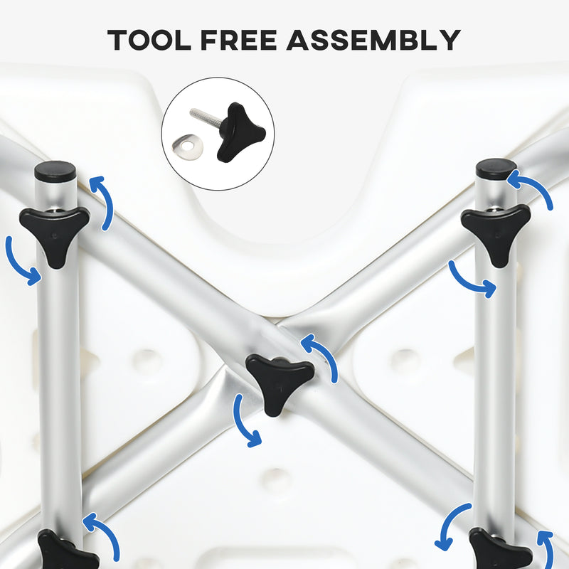 HOMCOM Adjustable Shower Stool with Suction Foot Pads for Elderly Disabled