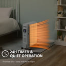HOMCOM 2720W Oil Filled Portable Radiator Heater W/ Remote Control - White