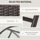 Outsunny 3PC Rattan Bistro Set Folding Rattan Chair Coffee Table Garden Outdoor