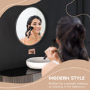 kleankin Round Bathroom Mirror, Modern Wall Mirror Aluminium Frame, 50x50 cm