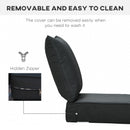 Outsunny Outdoor Seat and Back Cushion Set, Deep Seating Chair Cushion, Black