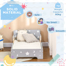 ZONEKIZ Toddler bed w/ Star and Moon Patterns, for Ages 3-6 Years - Grey