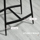 HOMCOM Breakfast Bar Stools Set of 2 Upholstered Barstools w/ Curved Seat Grey