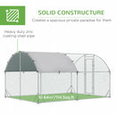 PawHut Walk-In Chicken Run Galvanised Chicken Coop w/ Cover 2.8 x 3.8 x 2m