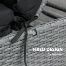 Outsunny Set of 2 Lounger Cushions Deep Seat Patio Cushions with Ties Black