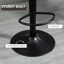 HOMCOM Set Of 2 Microfibre Retro Tub Bar Stools Metal Frame Footrest Seat Brown