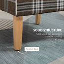 HOMCOM Dining Chair Linen-Touch Fabric Kitchen Chair W/ Rubber Wood Legs Brown