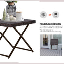 Outsunny Folding Square Rattan Coffee Table w/ Steel Frame Bistro Garden Brown