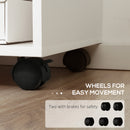 Vinsetto Printer Stand Mobile Office Storage Cabinet W/ Shelves Drawers, White