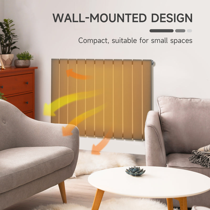 HOMCOM 83 x 60cm Single Panel Vertical Radiator, Space Heater, Grey