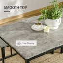 HOMCOM Dining Table Set, Concrete Effect  Table and Chairs for 4 People, Grey