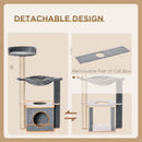 PawHut Cat Tree Tower Climbing  Activity Center With Sisal Scratching Post, Grey