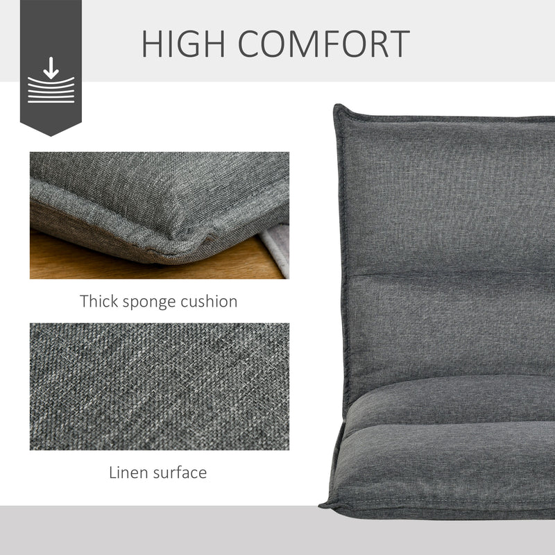 HOMCOM Foldable Padded Sofa with Adjustable Backrest Thick Seat Cushion Lounge