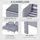 Outsunny 5 Pieces Outdoor Patio Furniture Set Wicker Conversation Set Grey