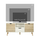 HOMCOM TV Cabinet Entertainment Centre w/ Storage Cabinet and Drawer, Natural