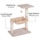 PawHut Cat Activity Tree Kitten Play Tower Palace Two-Tier Scratching Beige