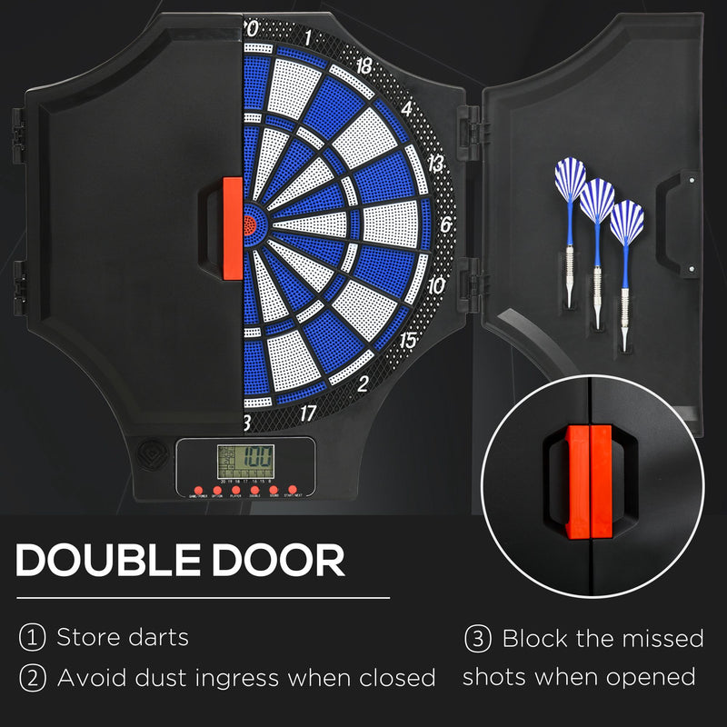 SPORTNOW Electronic Dartboard Set with Cabinet, 31 Games, for 8 Players