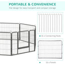 PawHut Heavy Duty Dog Pen with 2 Doors, 16 Panels Dog Playpen Puppy Pen, 60H cm