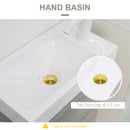 kleankin Bathroom Vanity Unit with Basin, Wall Mounted Wash Stand, Grey