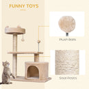 PawHut 81cm Cat Tree Kitten Large Cats Tower Activity Centre Scratch Post Beige