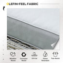 Outsunny 5 PCs Outdoor Rattan Lounge Sofa Footstool Cooler Bar Coffee Table Set