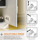 HOMCOM Modern Storage Cabinet, Small Floor Cupboard with Drawer Shelf White