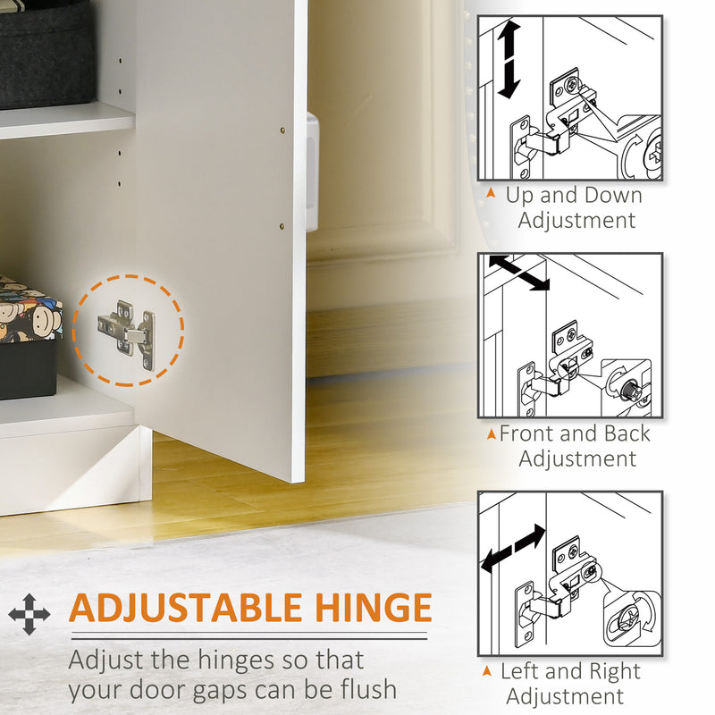 HOMCOM Modern Storage Cabinet, Small Floor Cupboard with Drawer Shelf White