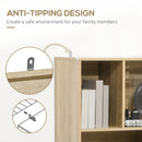 HOMCOM Freestanding Bookshelf with Bottom Cabinet and 6 Open Shelves, Natural