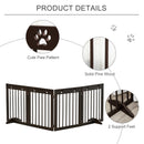 PawHut Pet Gate 4 Panel Wooden Dog Barrier Folding Fence w/ Support Feet