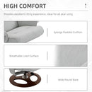 HOMCOM Recliner Chair Ottoman Set 360° Swivel Sofa Wood Base Grey