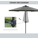 Outsunny 2.7m Garden Parasol Summer Shelter w/ LED Solar Light Crank Tilt Grey