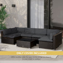 Outsunny Garden Rattan Sofa Set Polyester Cover Replacement No Cushion Grey